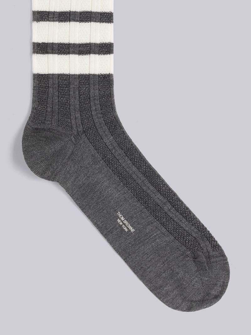 Washable Merino 4-Bar Mid Calf Socks