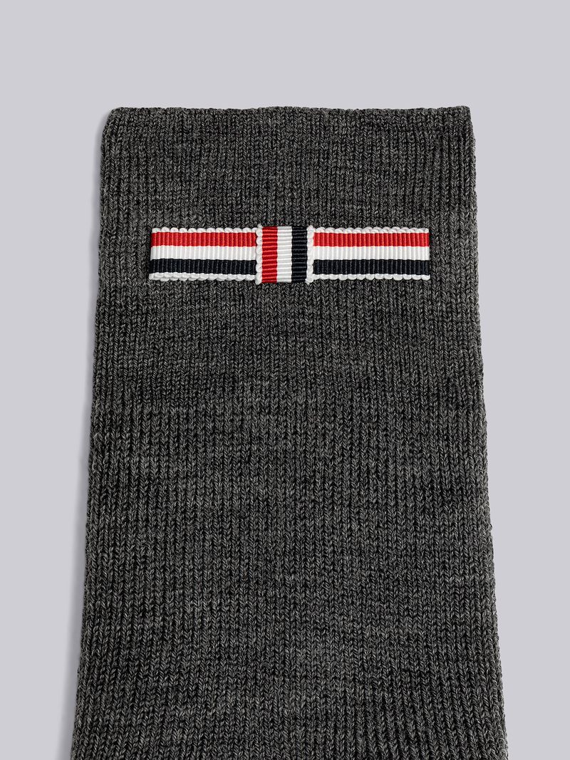 Washable Wool Rib Stitch Bow Crew Sock