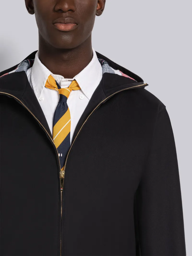 WATERPROOF COTTON TWILL T-DART HOODED PARKA