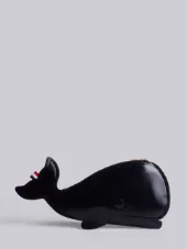 Whale Clutch Black Calf Leather