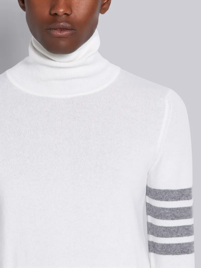 White Cashmere 4-Bar Turtleneck