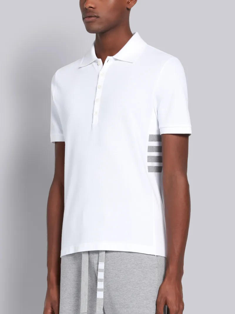 White Classic Cotton Pique Side Insert 
