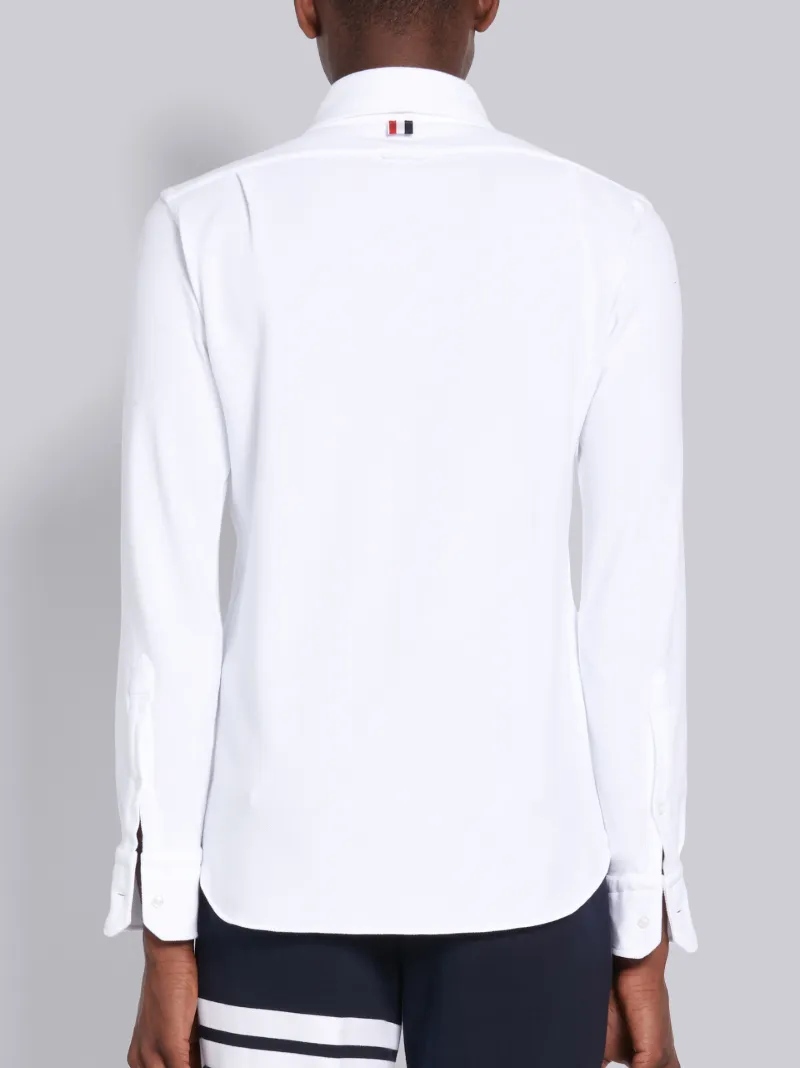 White Classic Pique Straight Fit Shirt