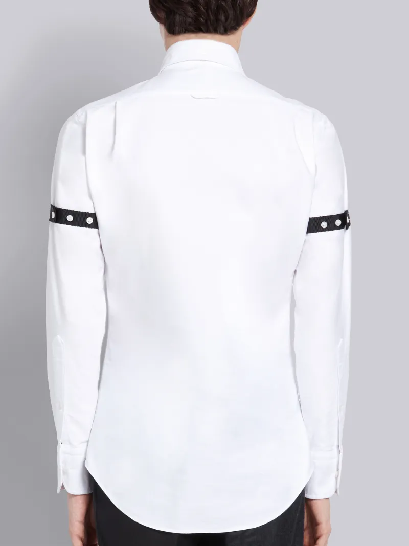 White Cotton Oxford Black Armband Classic Shirt