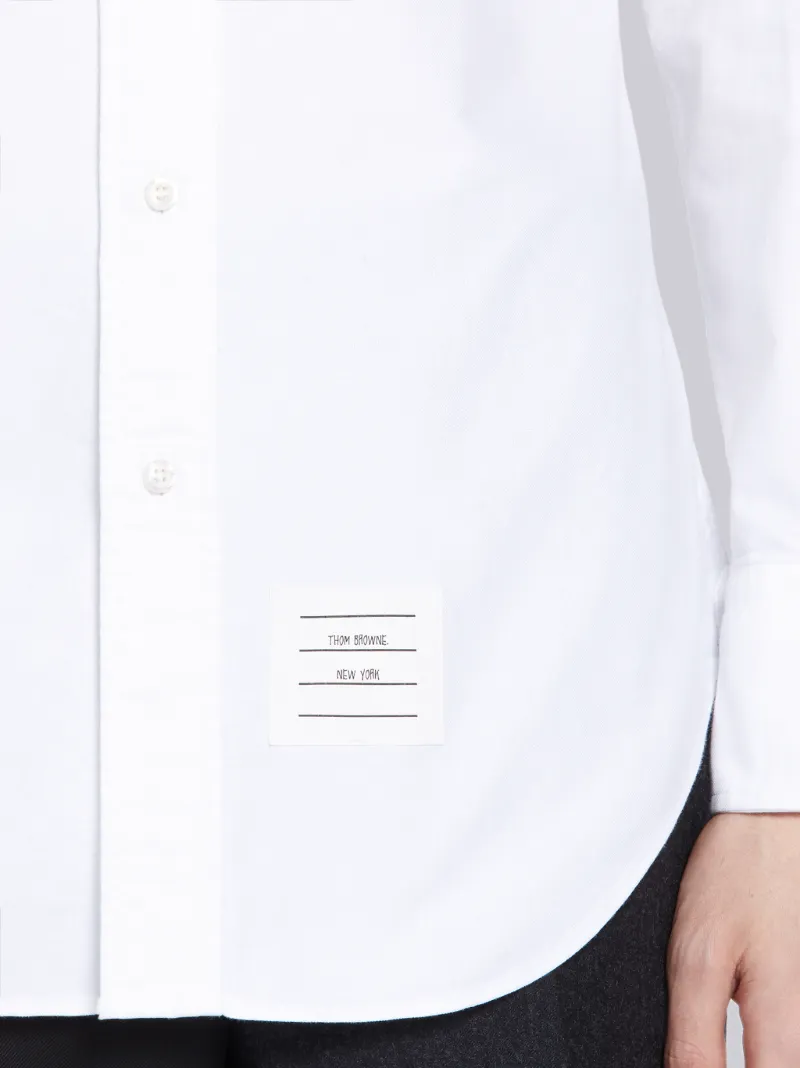 White Cotton Oxford Black Armband Classic Shirt