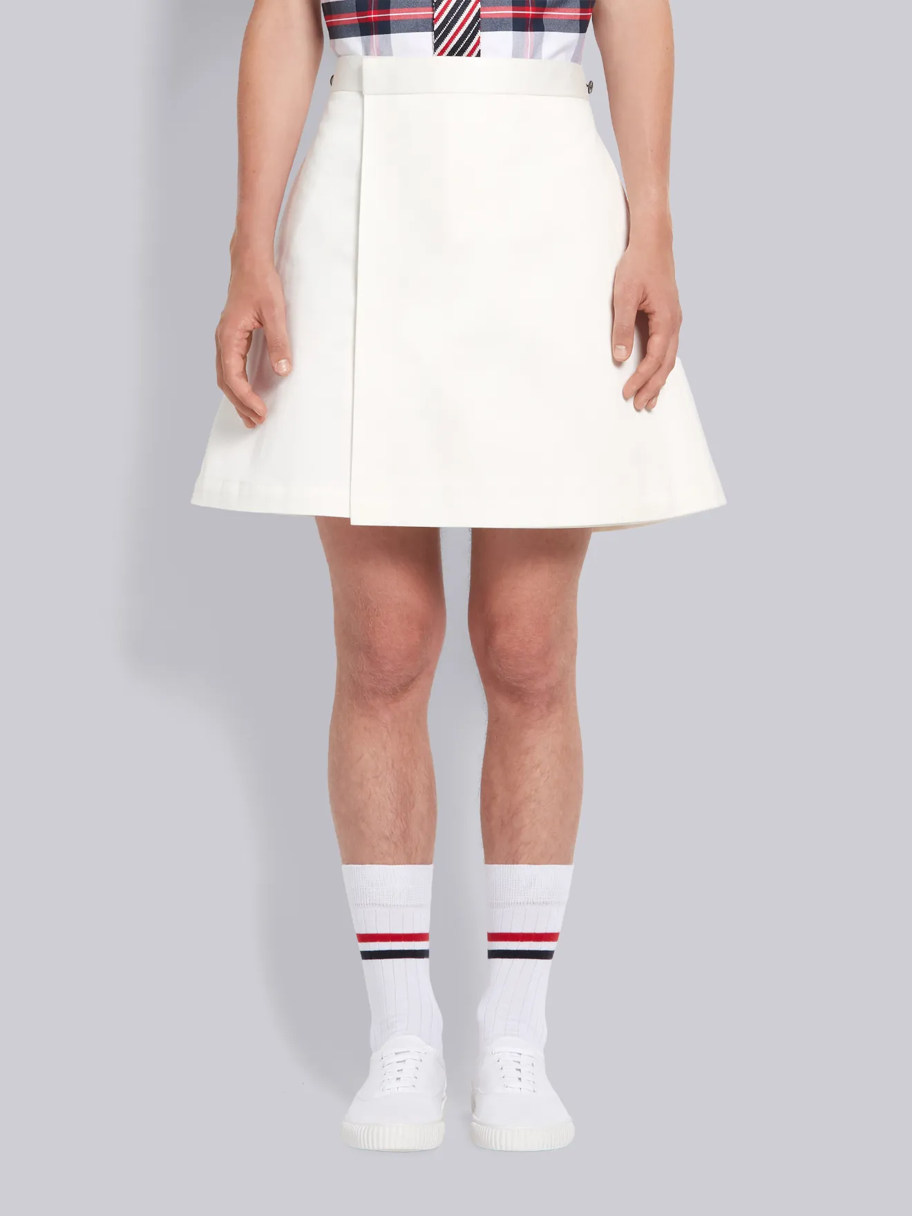 White Cotton Twill A-line Skirt | Thom 