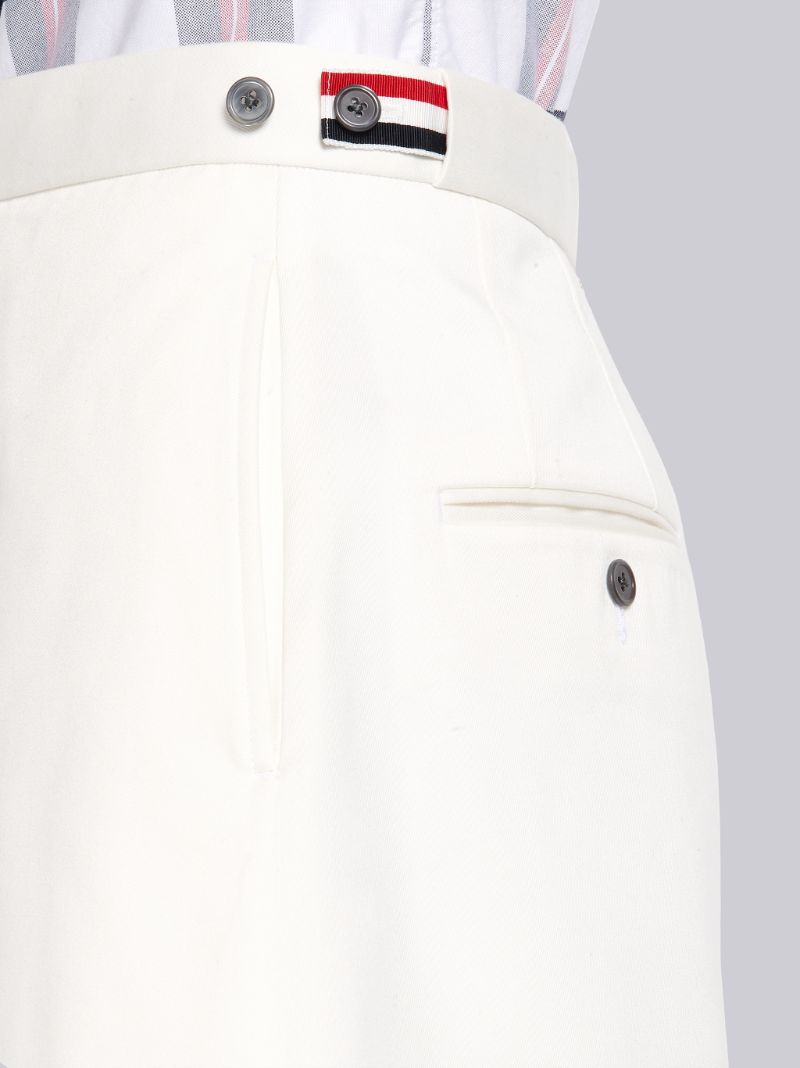 White Cotton Twill A-line Skirt