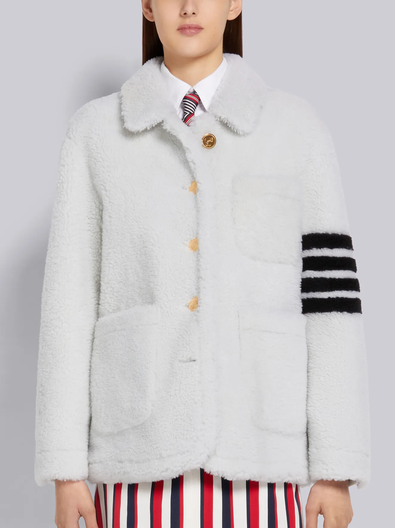 shearling cardigan