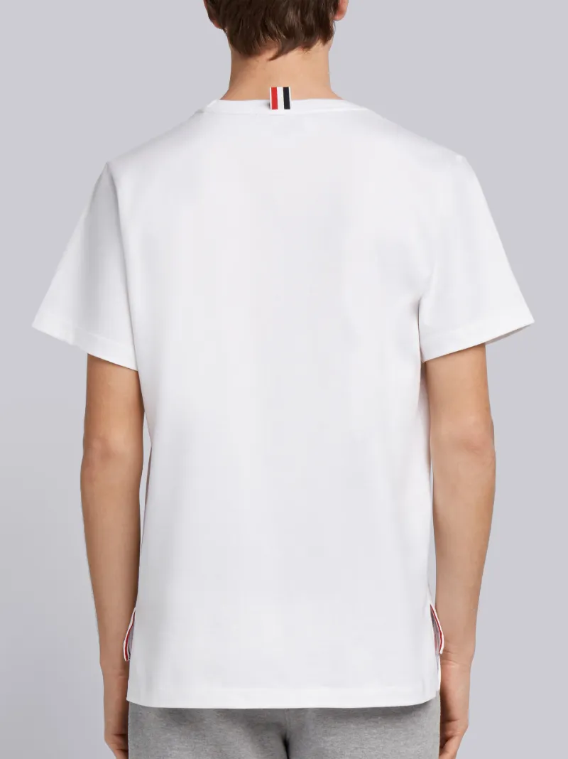White Medium Weight Jersey Side Slit Relaxed Fit Tee