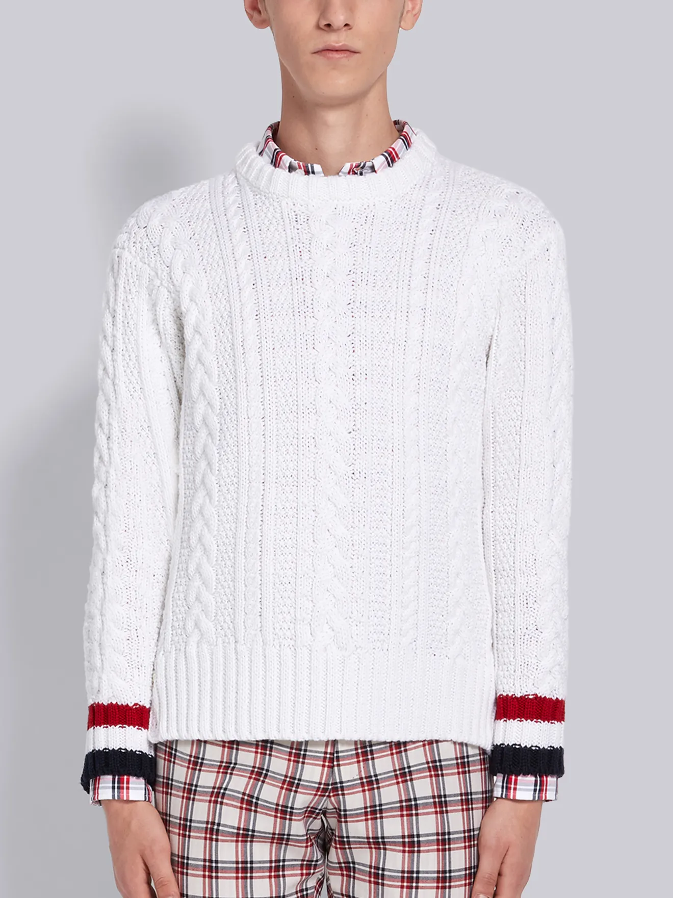 thom browne white sweater