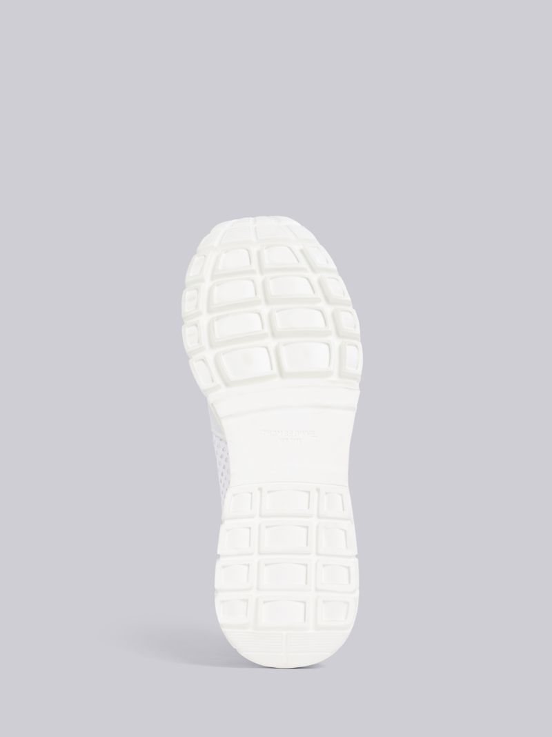 White Mesh Raised Running Shoe