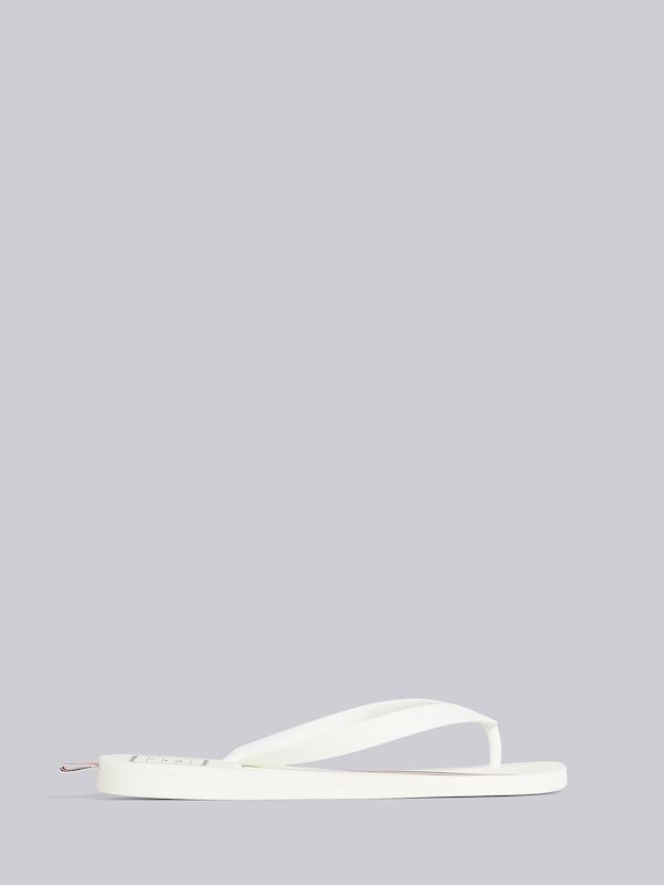 White Molded Rubber Stripe Flip Flop