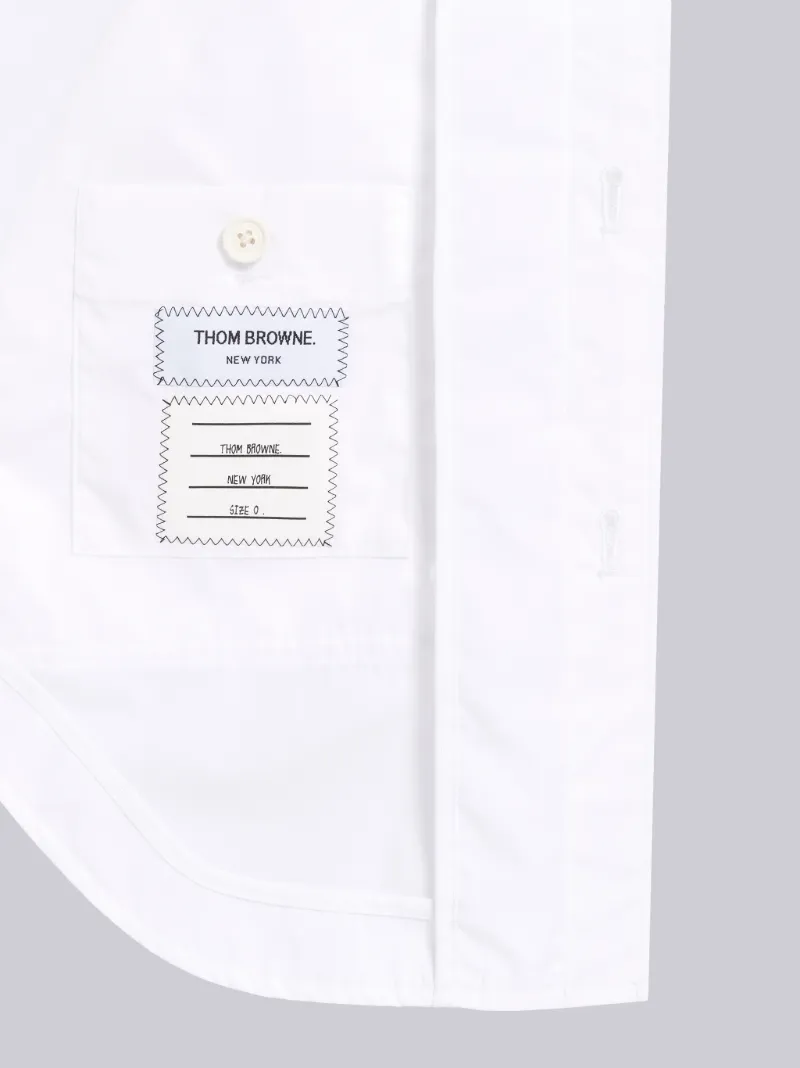 White Nylon Tech Gabardine Detachable Sleeve Shirt Jacket