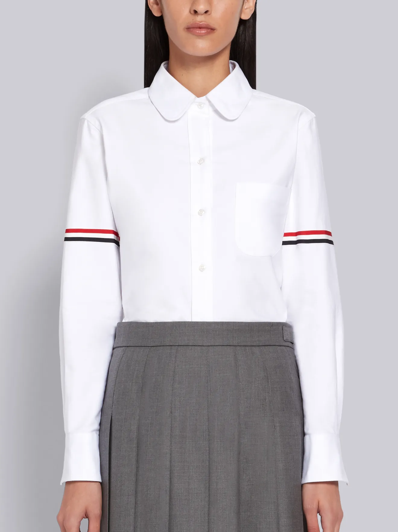 thom browne grosgrain armband oxford shirt