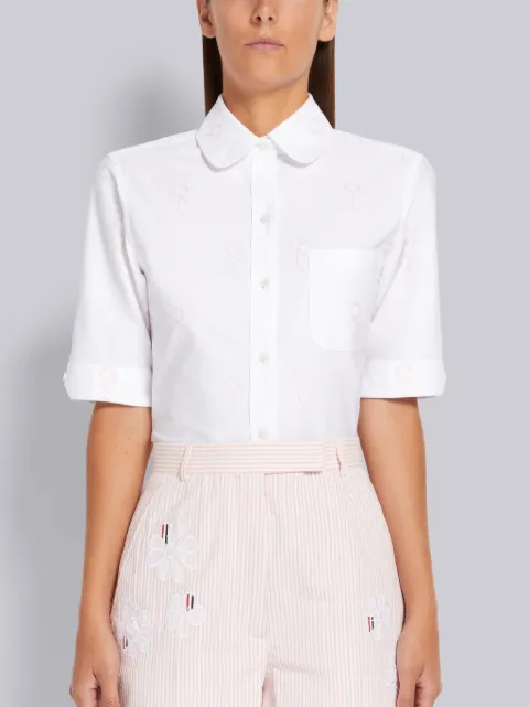 Light Pink Banker Stripe Oxford Round 