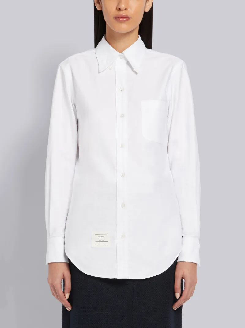 White Oxford RWB Tab Long Sleeve Shirt