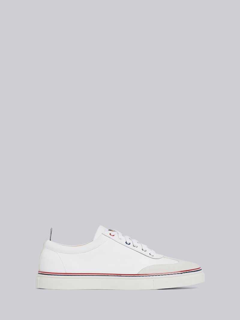 White Rubber Calfskin Trainer 