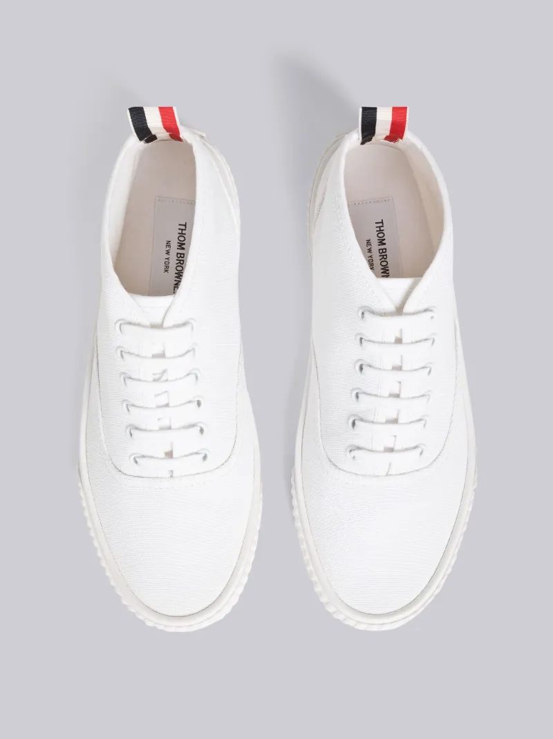 White Water Repellent Canvas Vulcanized Rubber Sole Mid-Top Heritage Trainer