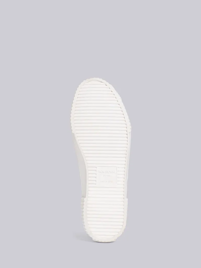 White Water Repellent Canvas Vulcanized Rubber Sole Mid-Top Heritage Trainer