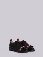 Wholecut With Bejewelled Bow & Leather Sole In Pebble Lucido Leather