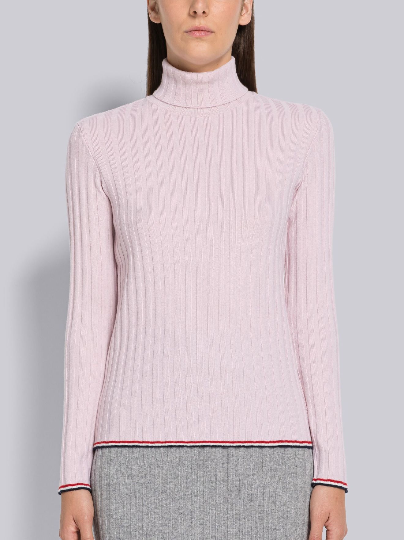 Wide Rib Cashmere Tipping Turtleneck | Thom Browne