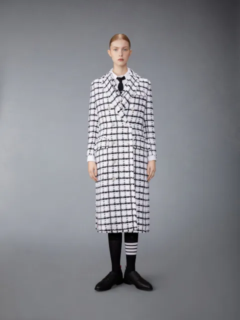 Windowpane Check Chiffon Tweed Fray Slim Fit Sport Coat