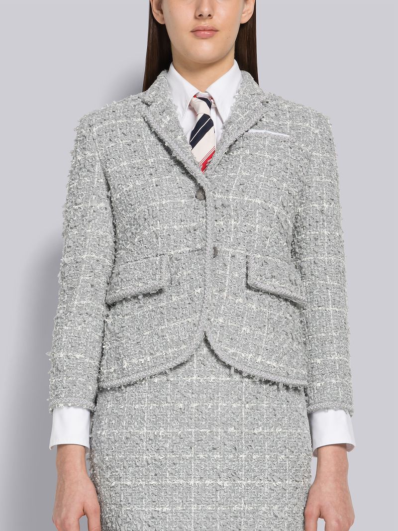 Windowpane Eyelash Tweed High Armhole Sport Coat