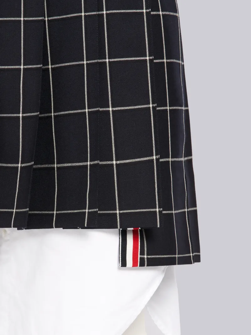 Windowpane Pleated Mini Skirt