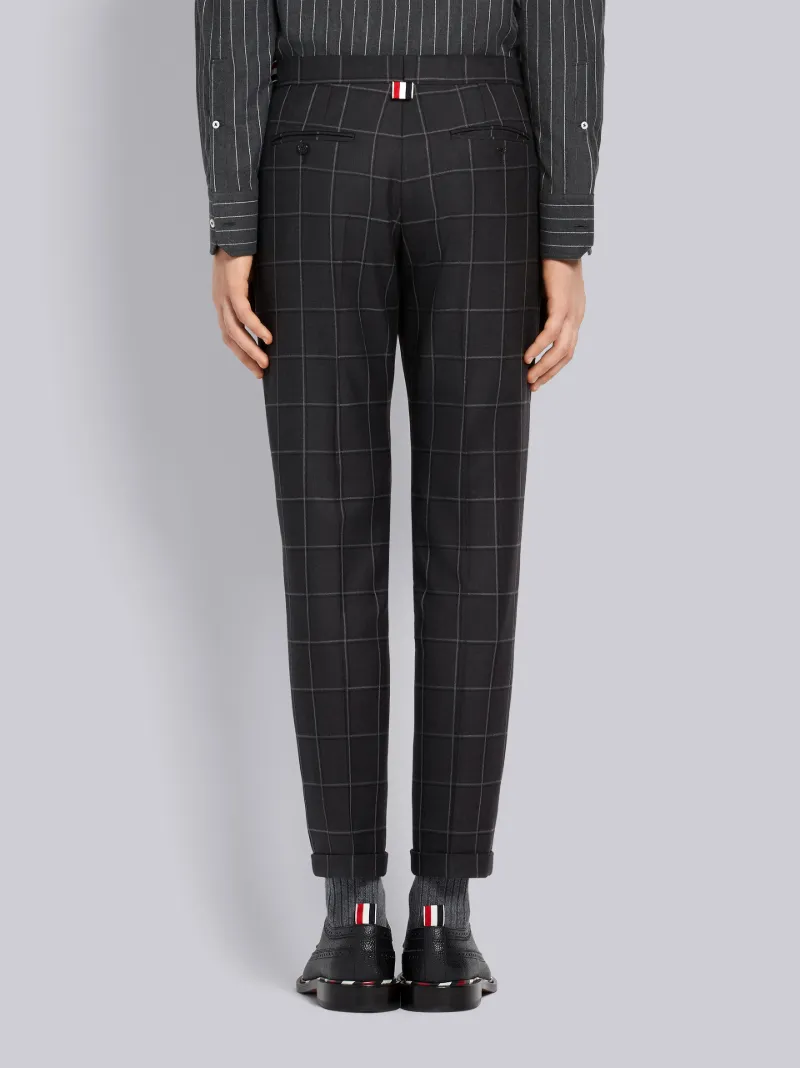 Mens Windowpane Check Tailored Fit Suit Trousers in Grey  Mens  SIRRI