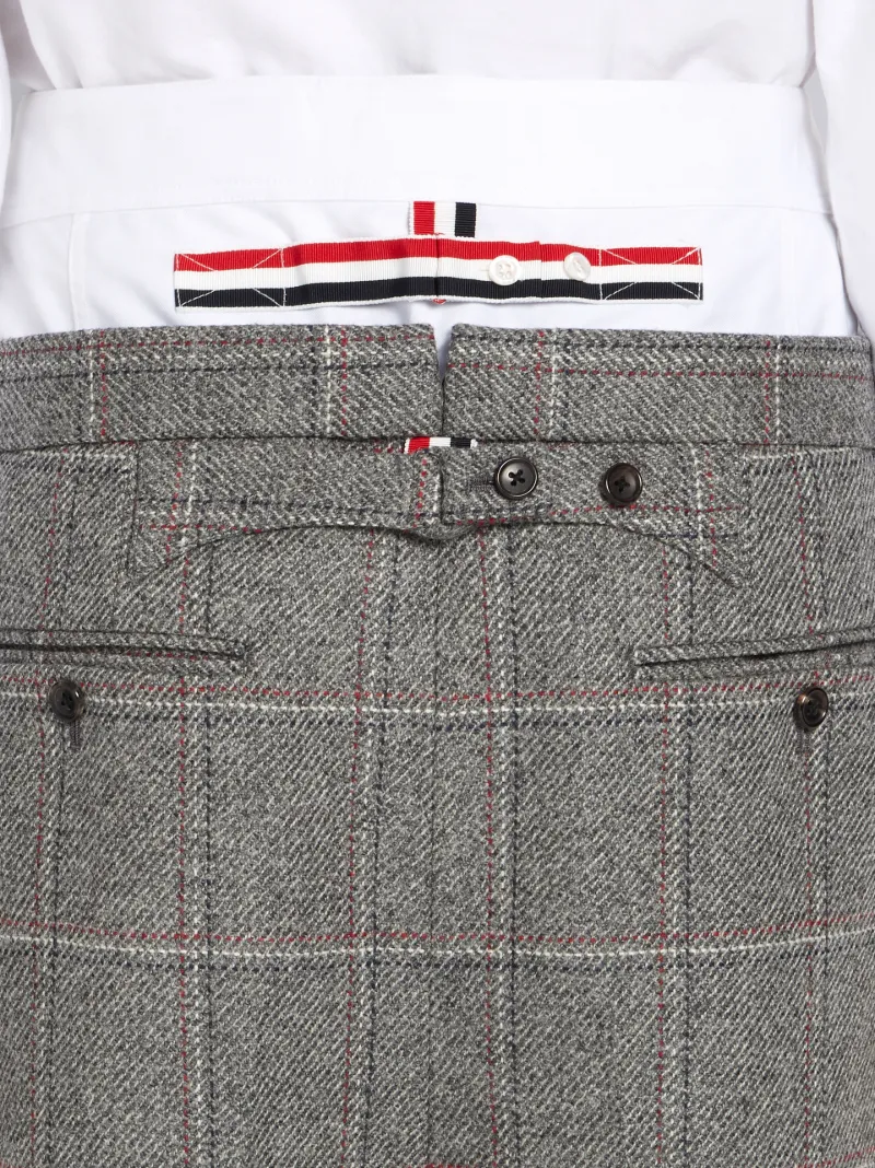 Windowpane Tweed Drop-crotch Trouser