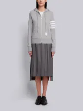 Womens Full Zip Hoodie With Engineered 4-Bar Stripe