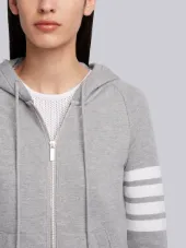 Womens Full Zip Hoodie With Engineered 4-Bar Stripe