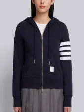 Womens Full Zip Hoodie With Engineered 4-Bar Stripe