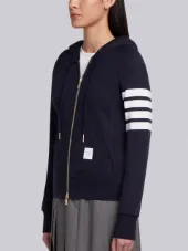 Womens Full Zip Hoodie With Engineered 4-Bar Stripe