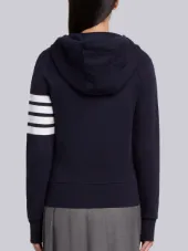 Womens Full Zip Hoodie With Engineered 4-Bar Stripe