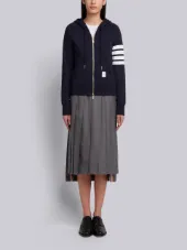 Womens Full Zip Hoodie With Engineered 4-Bar Stripe