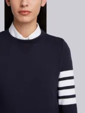 Womens Pullover Sweatshirt With Engineered 4-Bar Stripe
