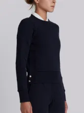 Womens Pullover Sweatshirt With Engineered 4-Bar Stripe
