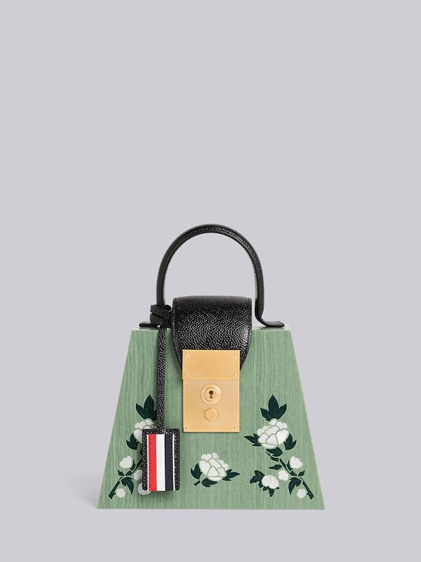 Wooden Mini Mrs. Thom Box Bag With Mother Of Pearl Inlay