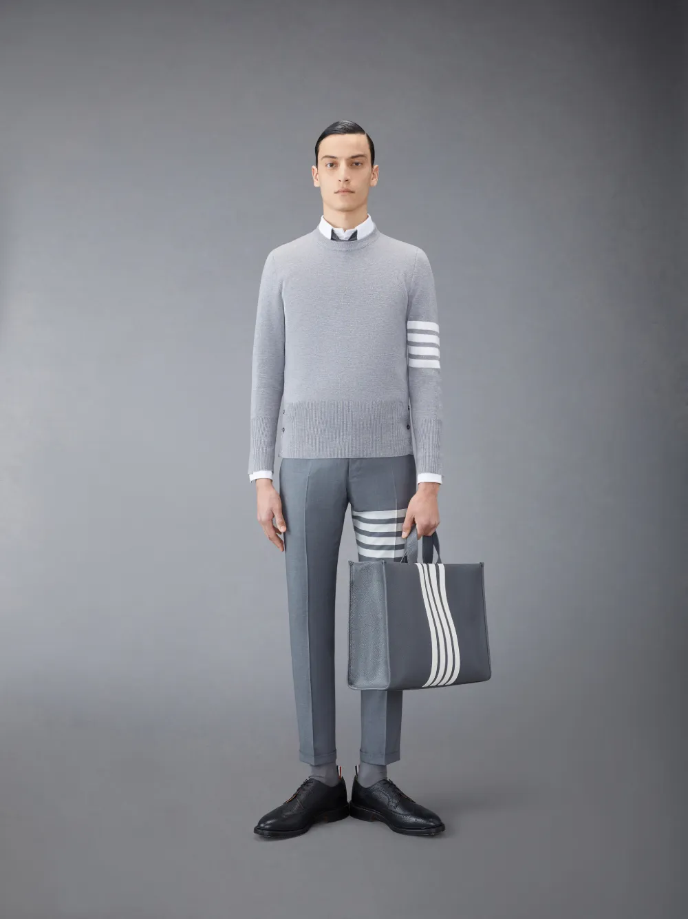 Wool 4-Bar Pullover | Thom Browne Wool 4-Bar Pullover | Thom Browne
