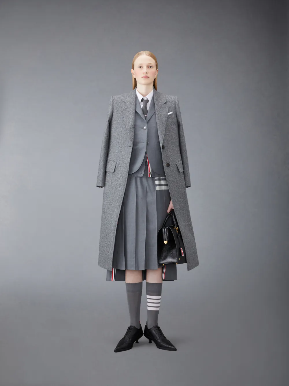 Wool 4-Bar V-Neck Cardigan | Thom Browne