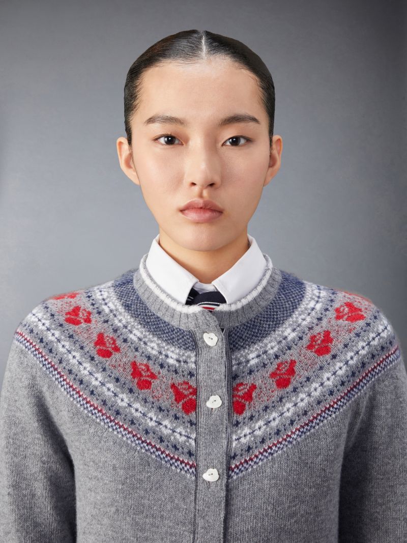 Wool and Mohair Rose Cardigan | Thom Browne