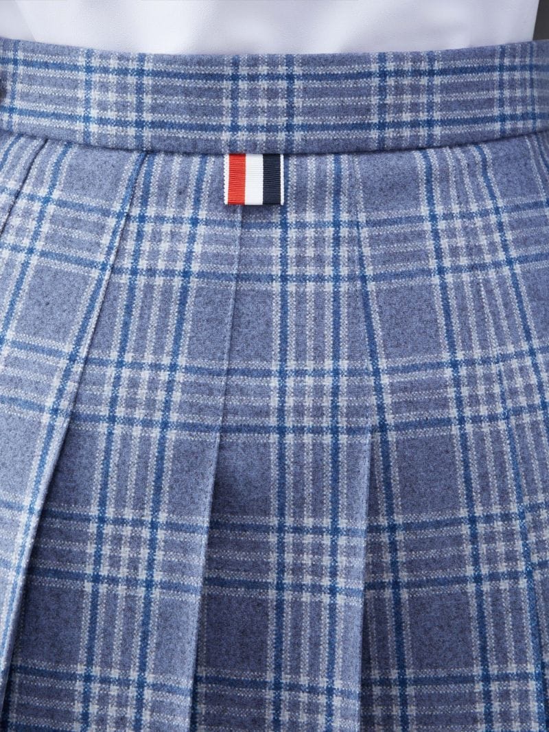 Wool Cashmere Check Pleated Mini Skirt | Thom Browne