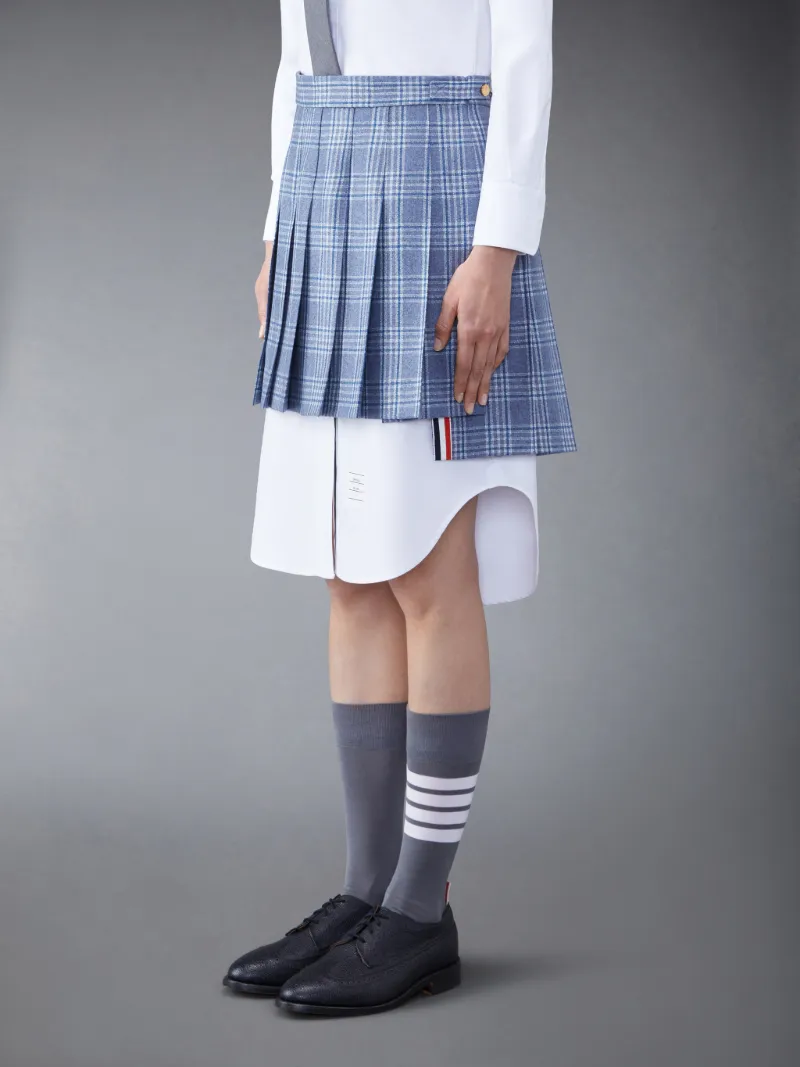 Wool Cashmere Check Pleated Mini Skirt | Thom Browne