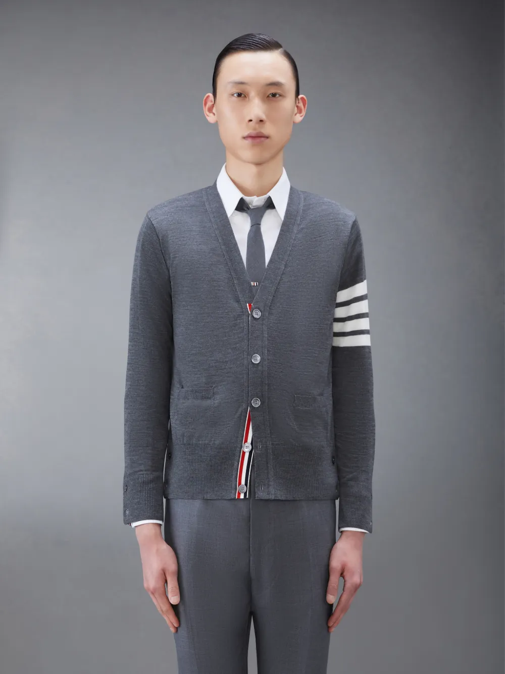 Wool Classic V-Neck Cardigan | Thom Browne
