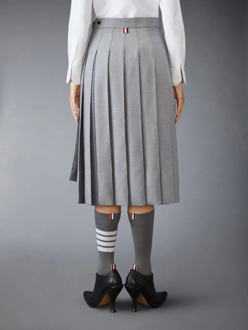 Wool Flannel Pleated Skirt | Thom Browne