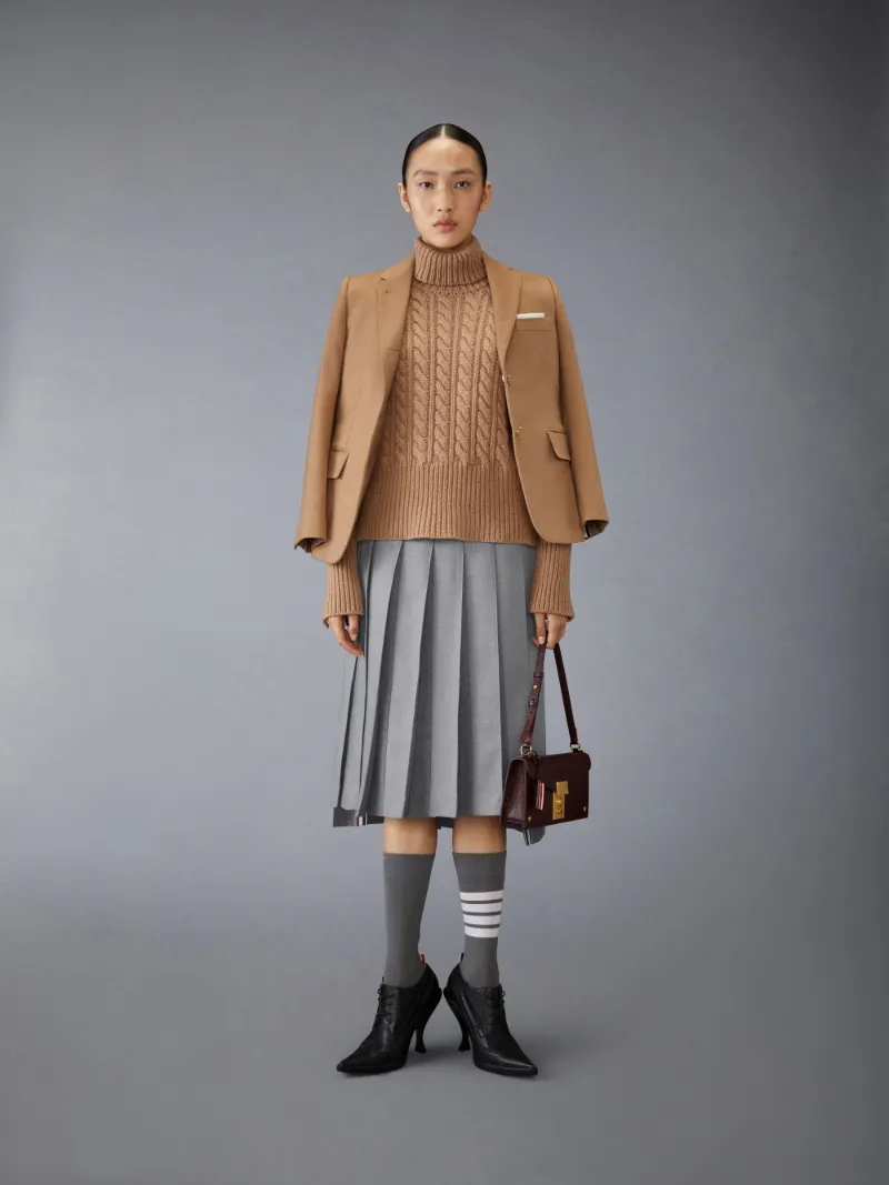 Wool Flannel Pleated Skirt | Thom Browne