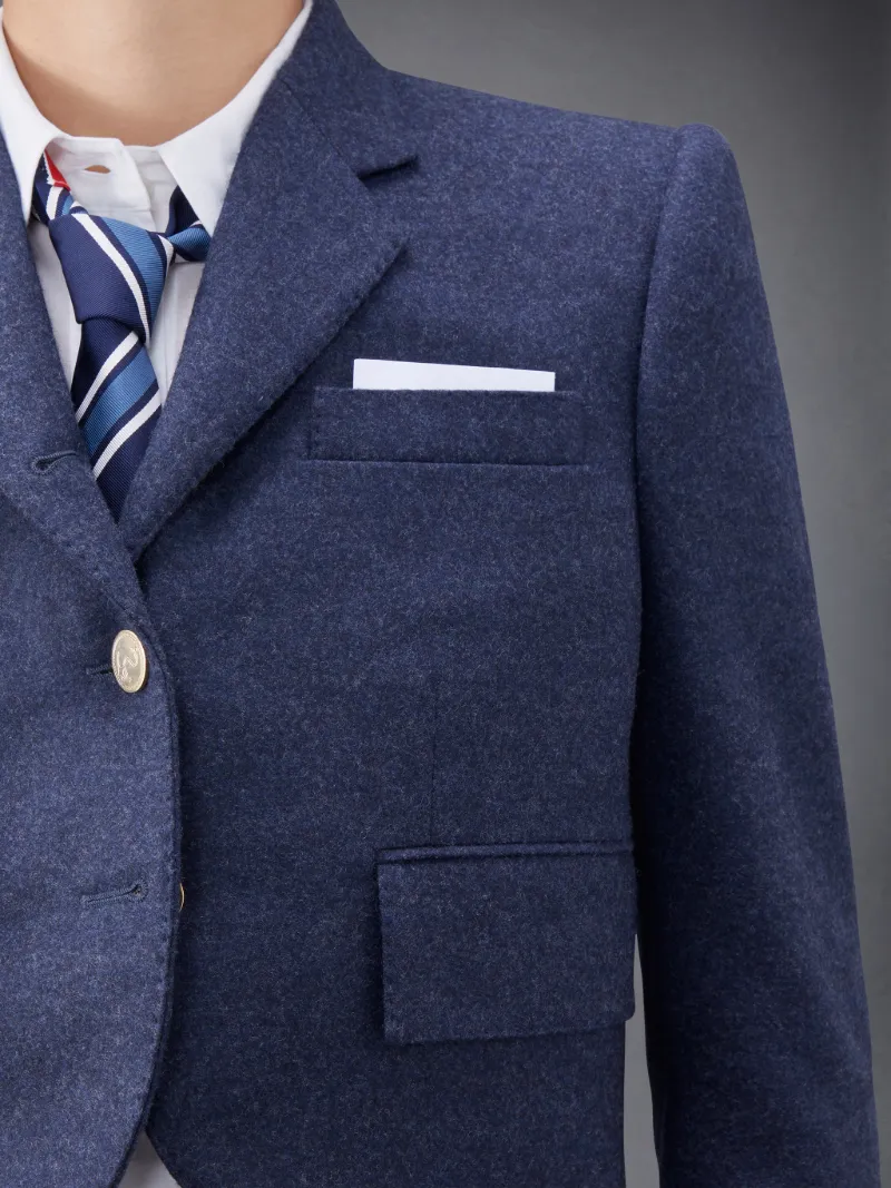 Wool Flannel Roped Shoulder Sport Coat Thom Browne