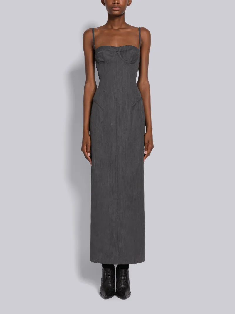 Wool Gabardine Corset Pencil Dress