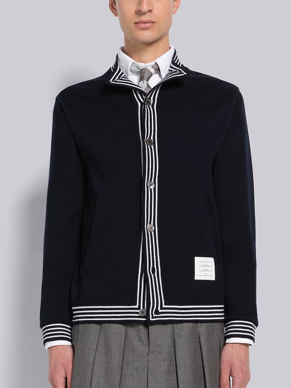 Wool Milano Funnel Neck Button Up Jacket